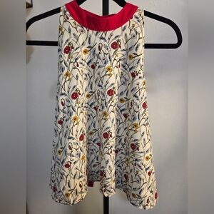 POL Floral Blouse with Red Accents